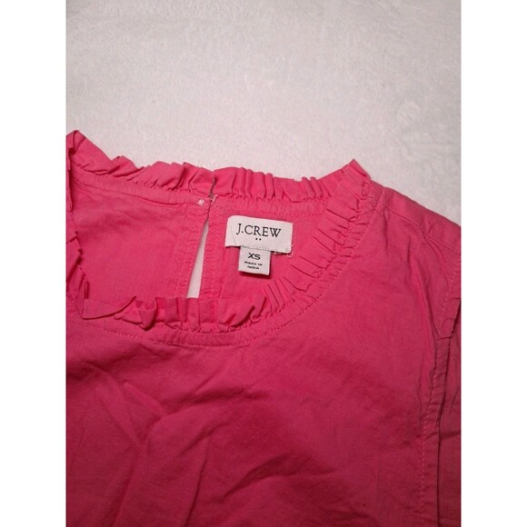 J. Crew Cotton High-Neck Swing Top Pink Orange Embroidery Sleeveless Size XS - Picture 3 of 11